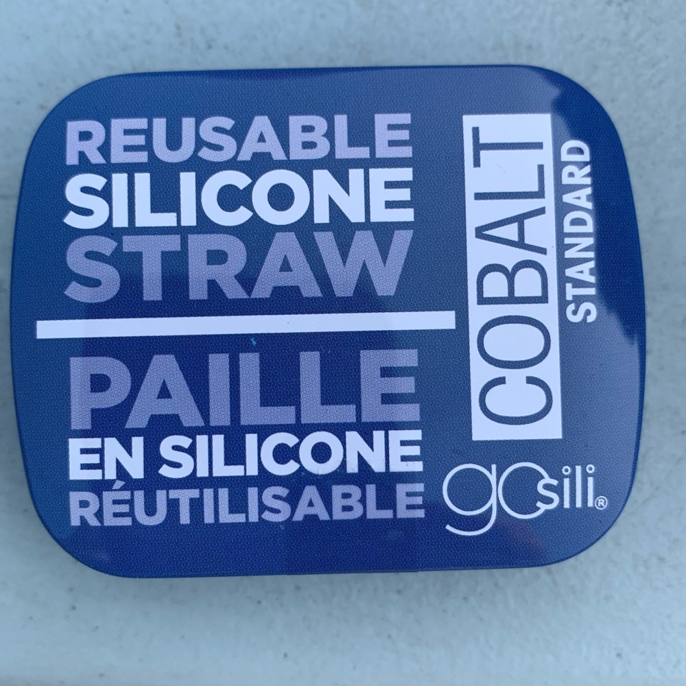 GoSili Travel Silicone Straw, 2pk, Cobalt